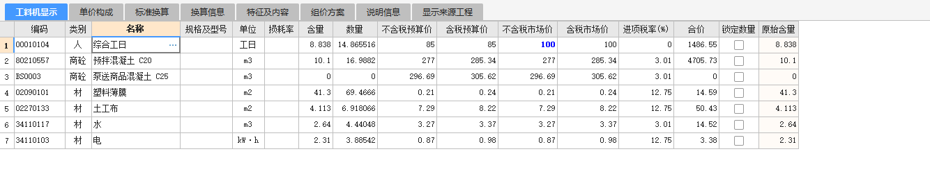 项目特征