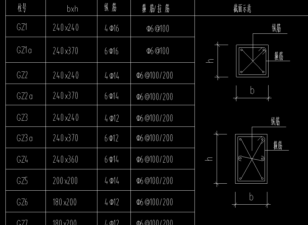 构造柱符号图片