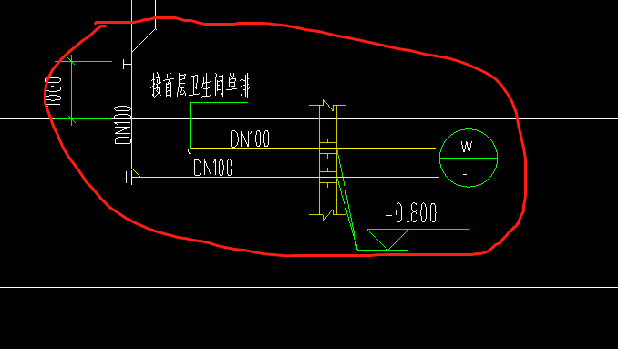 请问各位老师我这个卫生间单排和夹层的污水管都是-0.