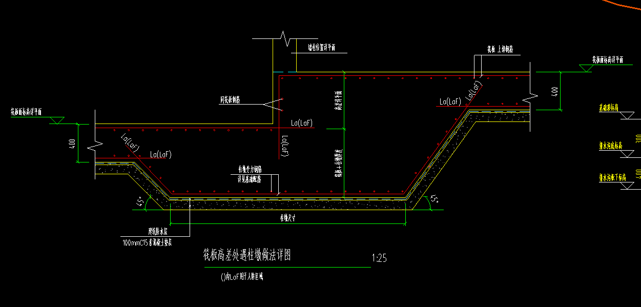 筏板高差处遇下柱墩应该怎么处理这个下柱墩才能和大样一样