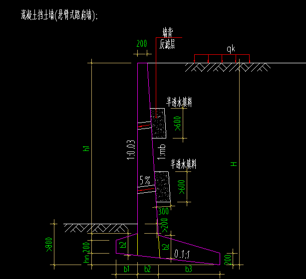 這樣的懸臂式擋土牆鋼筋怎麼佈置