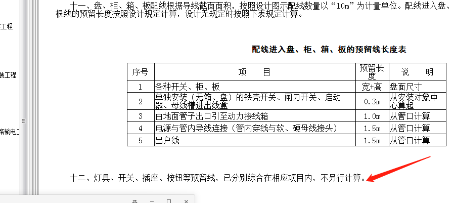 预留长度