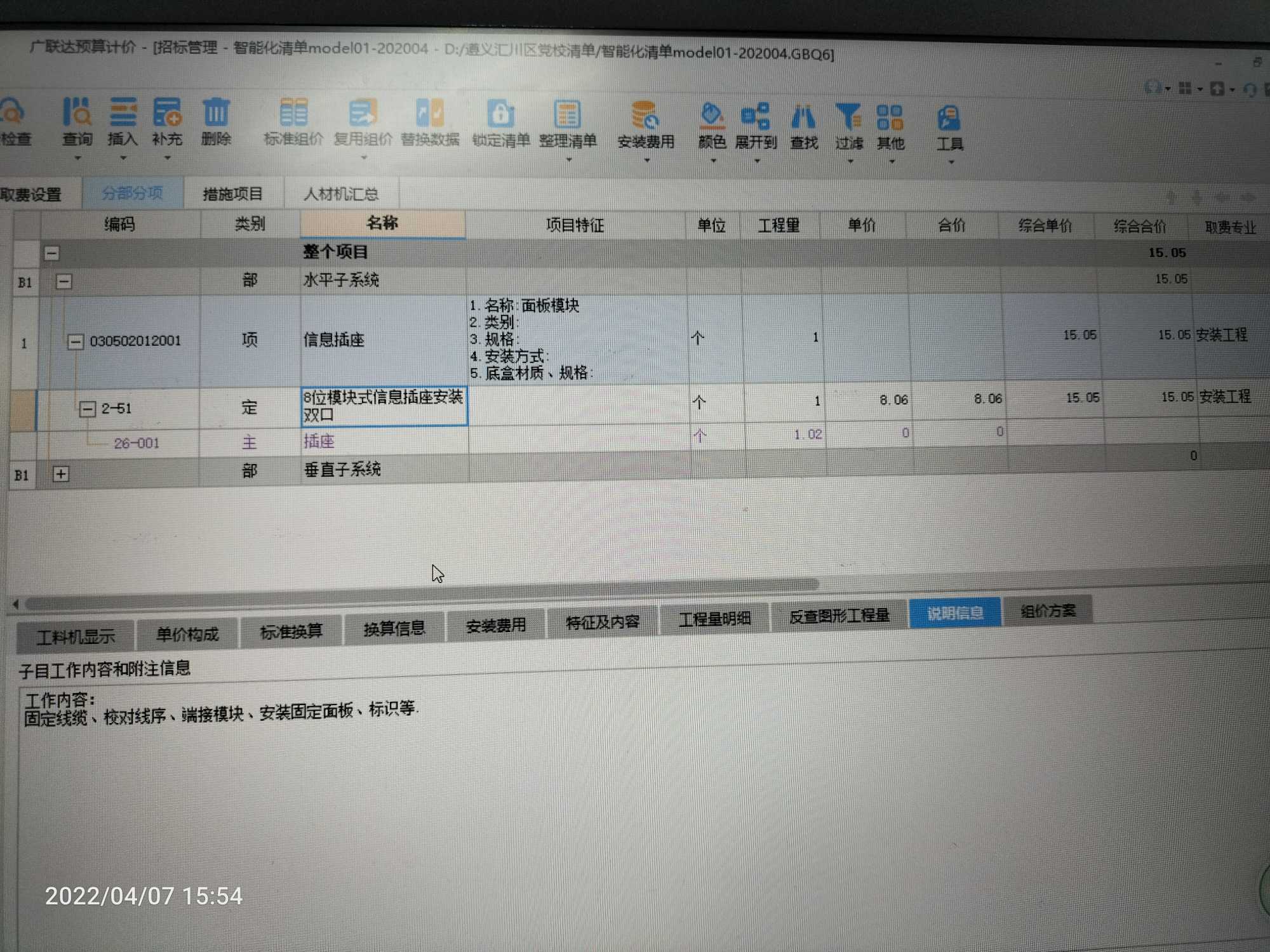 項目特征