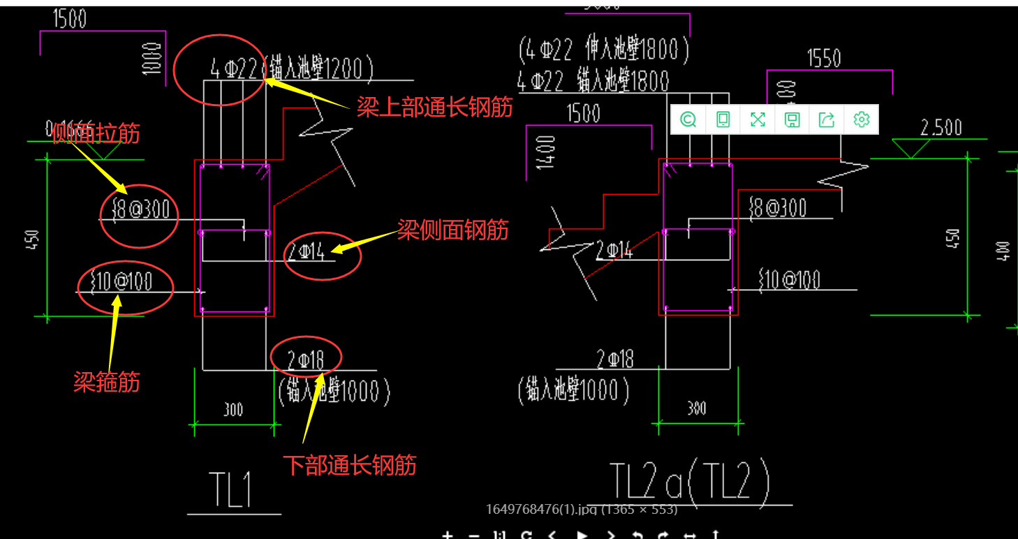 梁钢筋纵剖面图图片