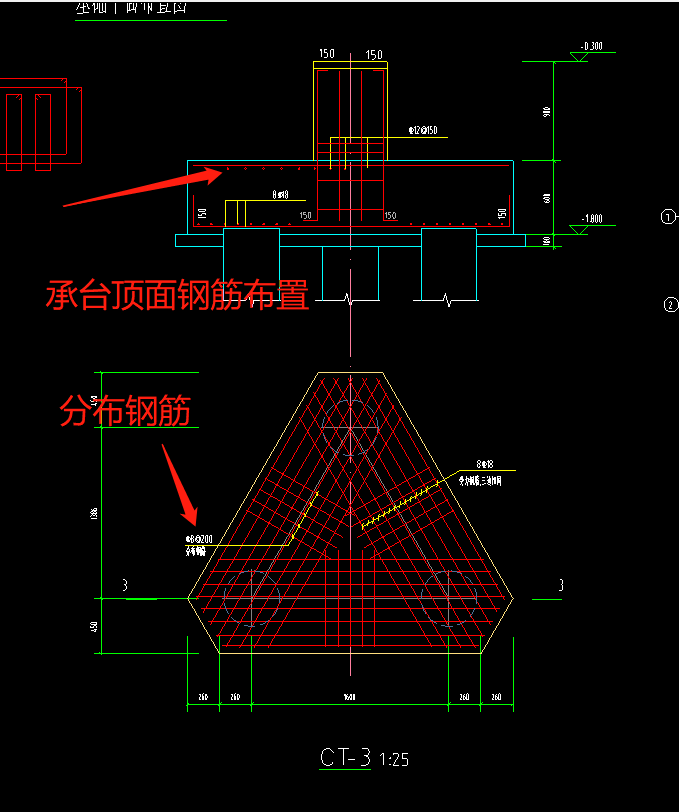 三桩承台钢筋布置照片图片