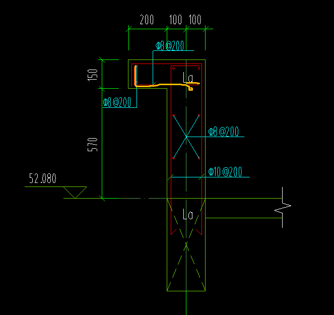 询问各位老师图中黄线标注钢筋的la锚固包括含哪部分