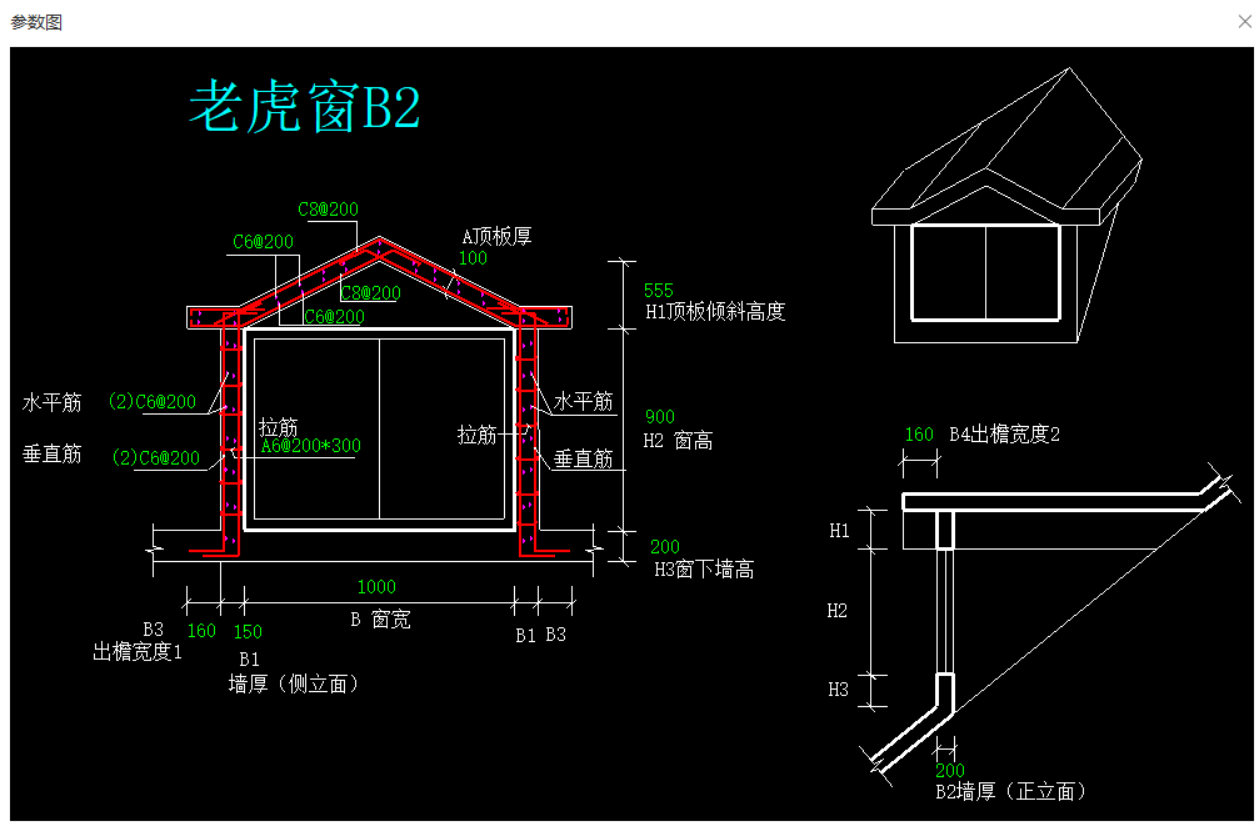 老虎窗参数定义问题