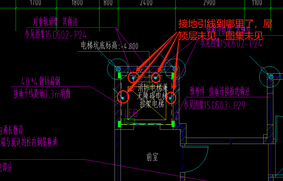 电梯机房接地大样图图片