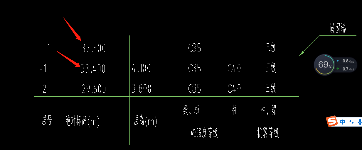 一层标高