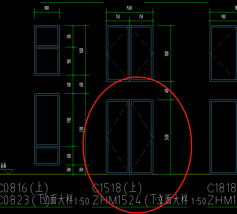 门窗平面图画法图片