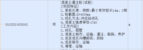 清单描述