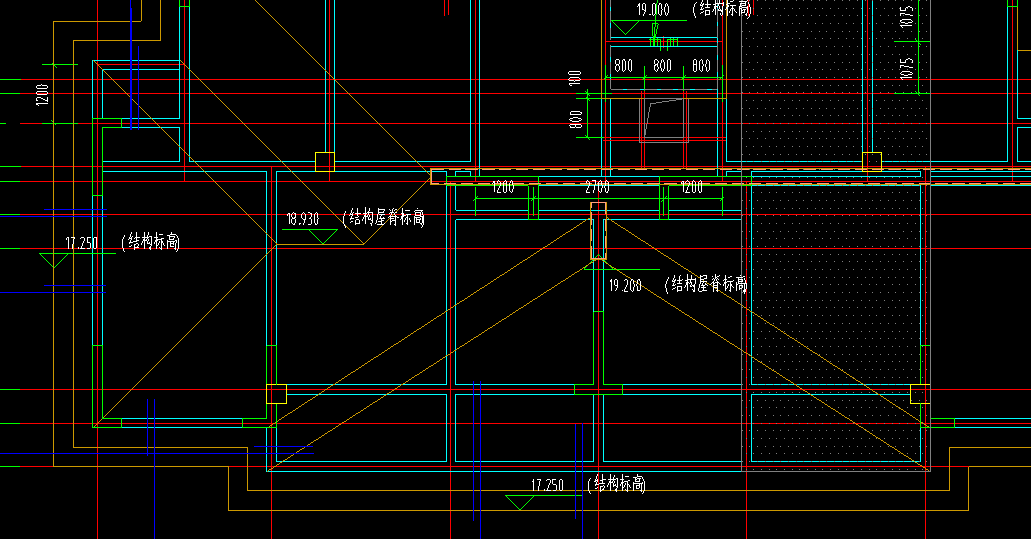 如图所示结构屋脊线标高要怎么看呀