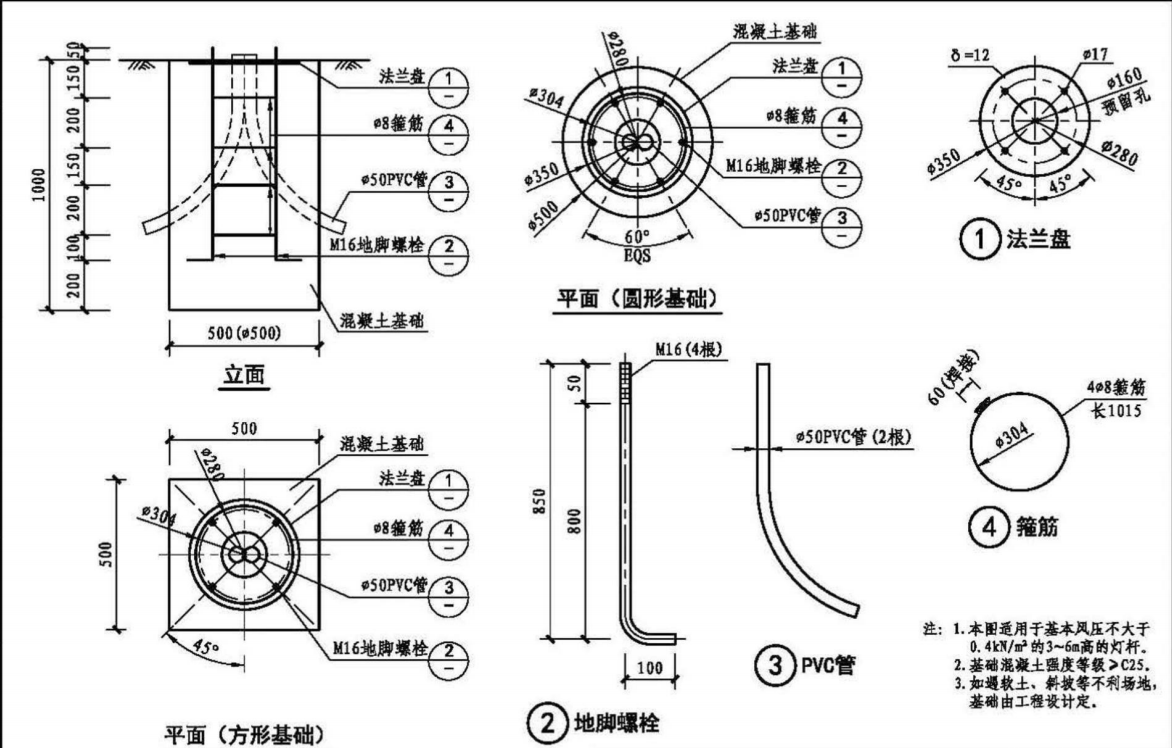 是这个路灯的基础,哪位能帮我算下,这里面所有钢筋的重量,十分感谢