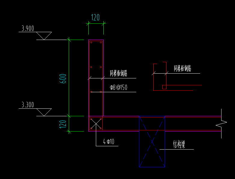 请问下图什么构件可以做到下图钢筋布置，女儿墙竖向纵筋与板受力筋搭接。-服务新干线答疑解惑