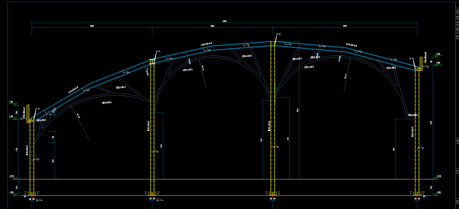 钢结构弧形梁 垂直向用软件怎么绘制