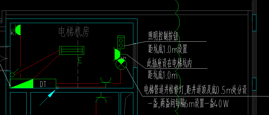 电梯系统图中的井道照明有两个回路是什么意思