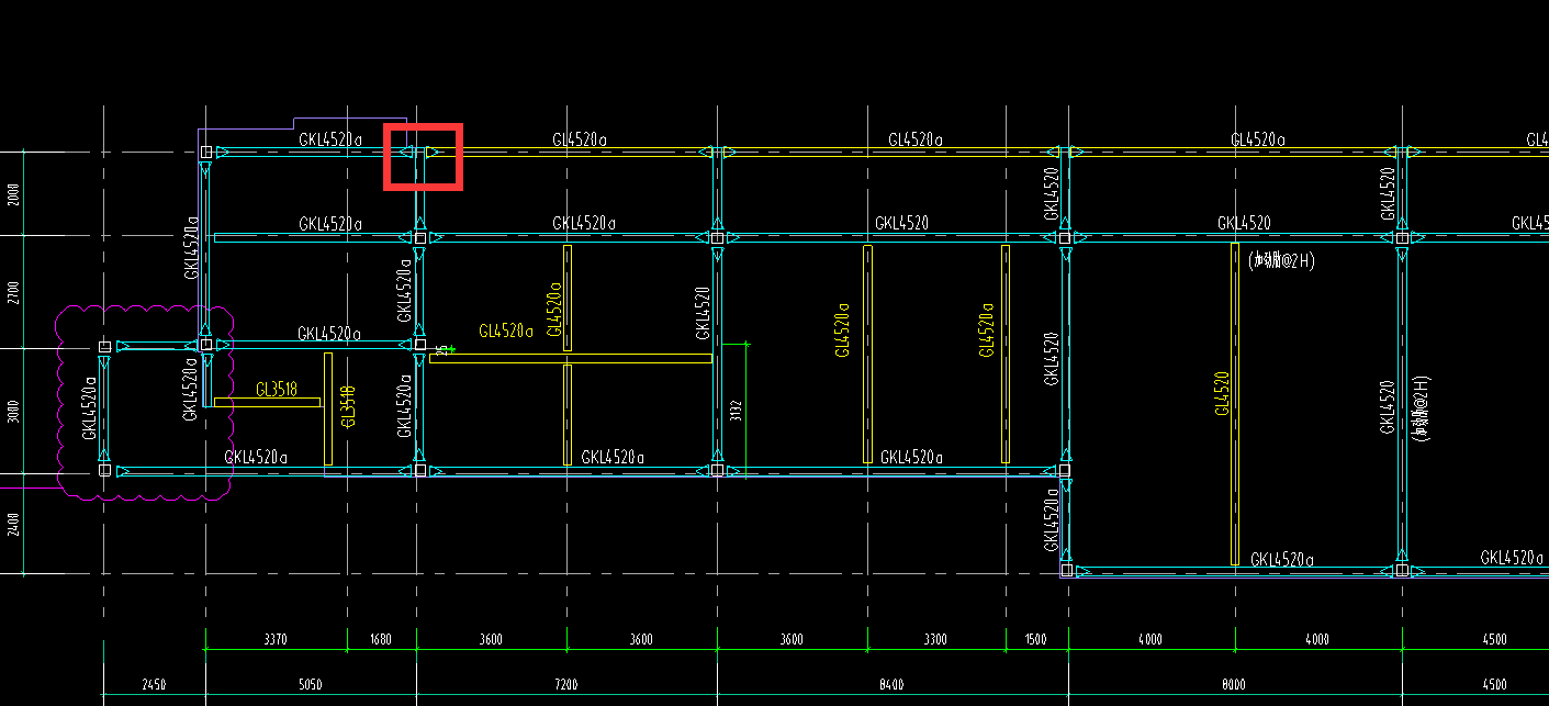 钢梁平面图这个小三角形是什么意思,量梁长是哪里到哪里?
