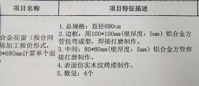 项目特征