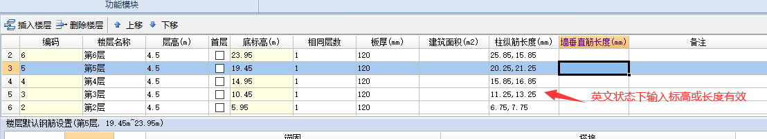 纵筋长度