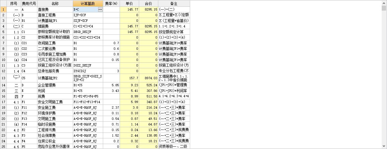 综合合价