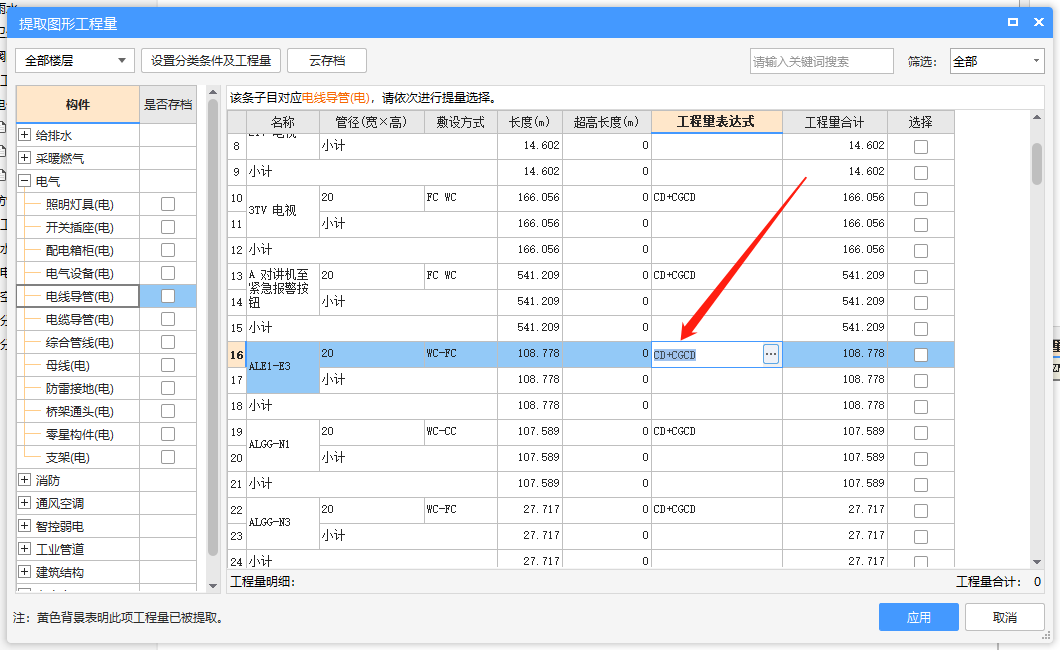 程量表达式