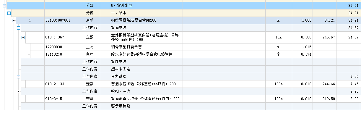 套清单