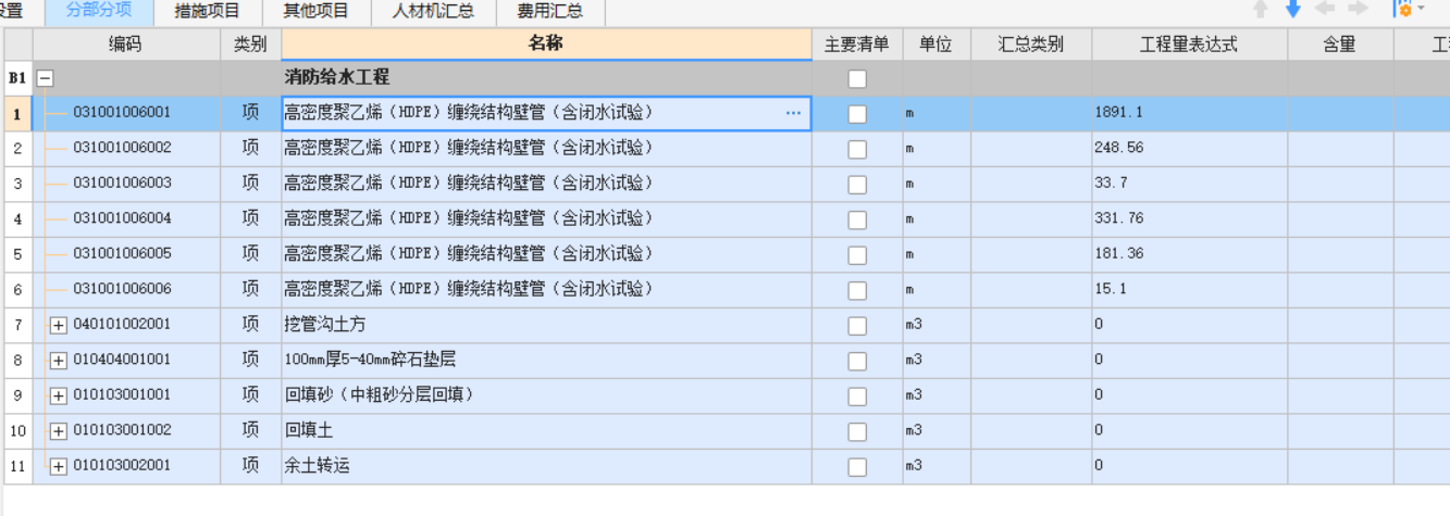 项目特征