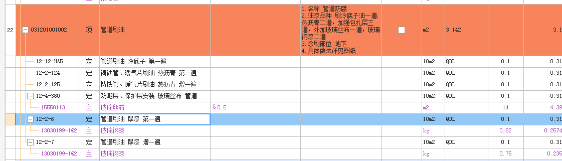 清单描述