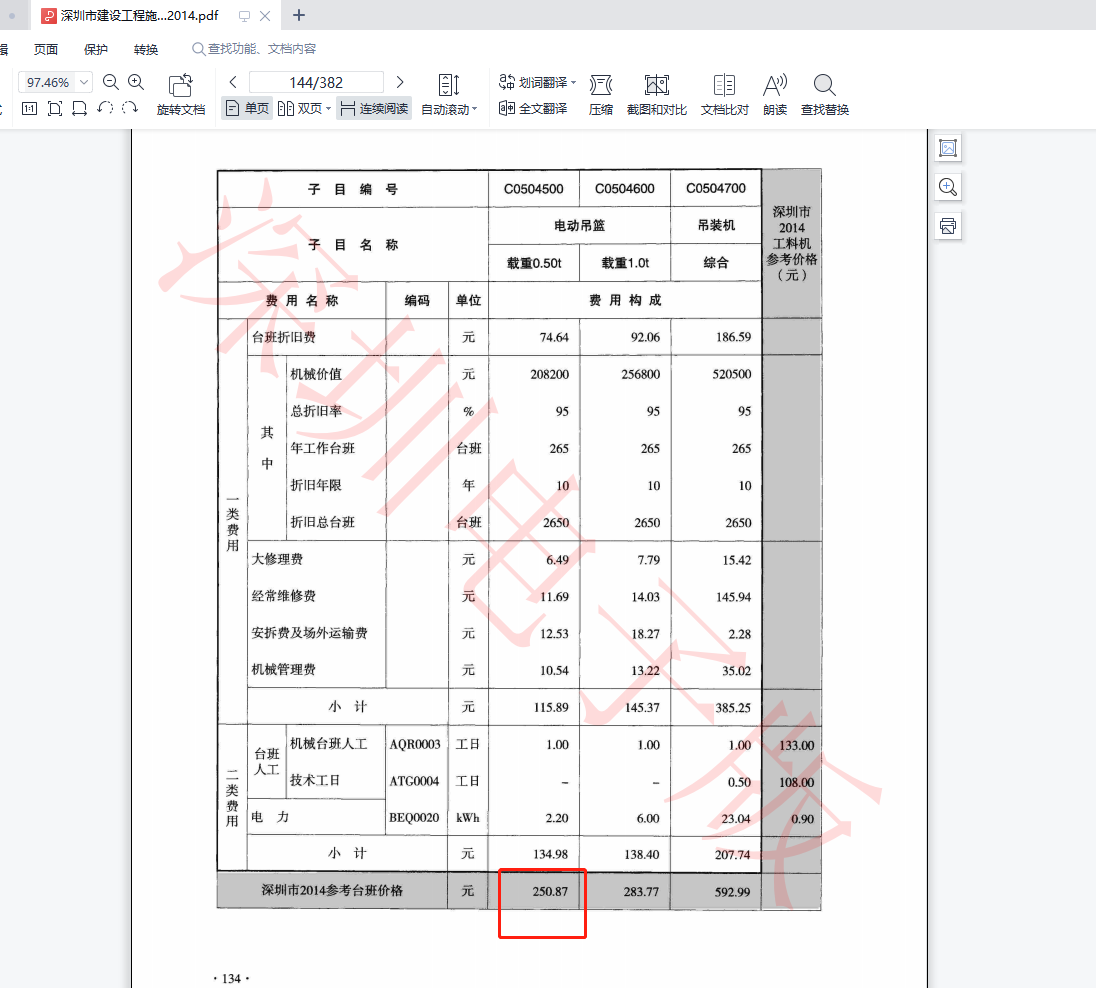 吊篮定额