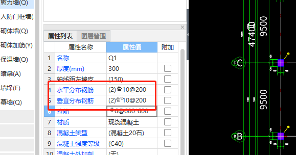 水平分布筋