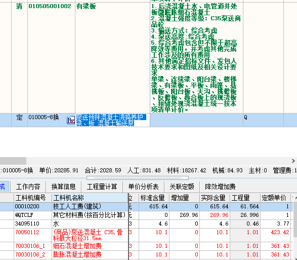 项目特征