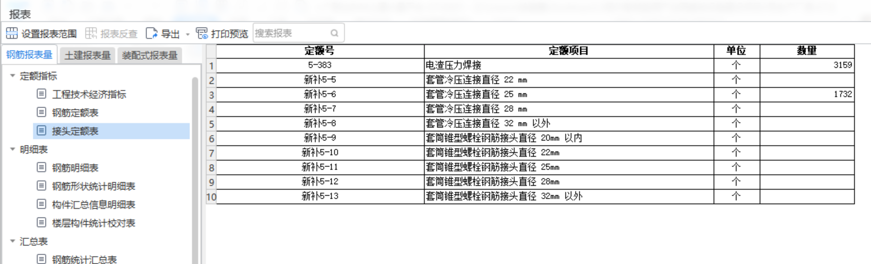 套清单