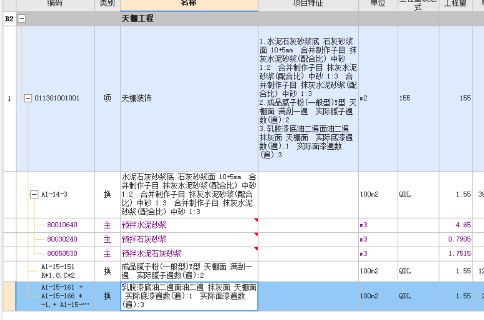 项目特征