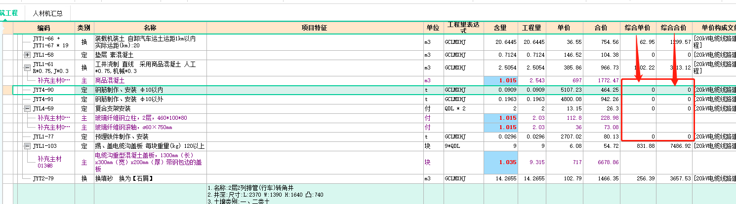 综合合价