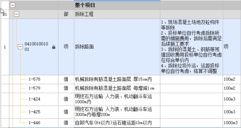 项目特征