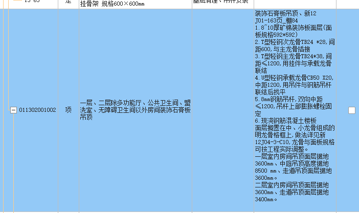 清单描述