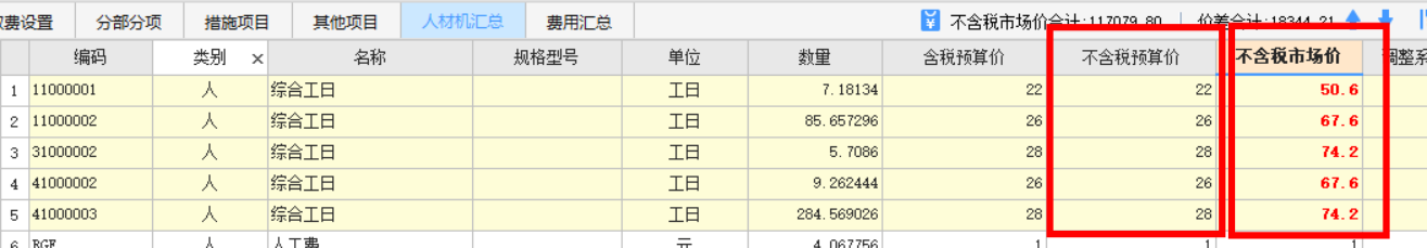 人工费调整