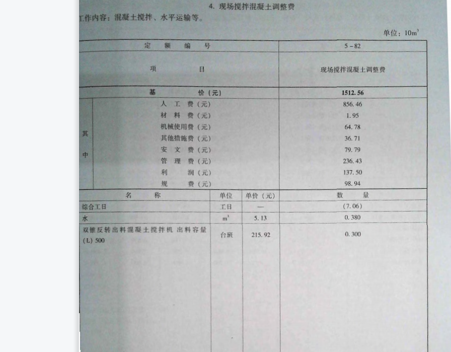 现场搅拌混凝土