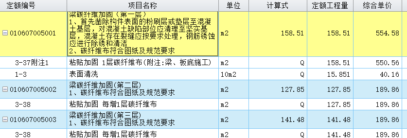 碳纤维加固工程量