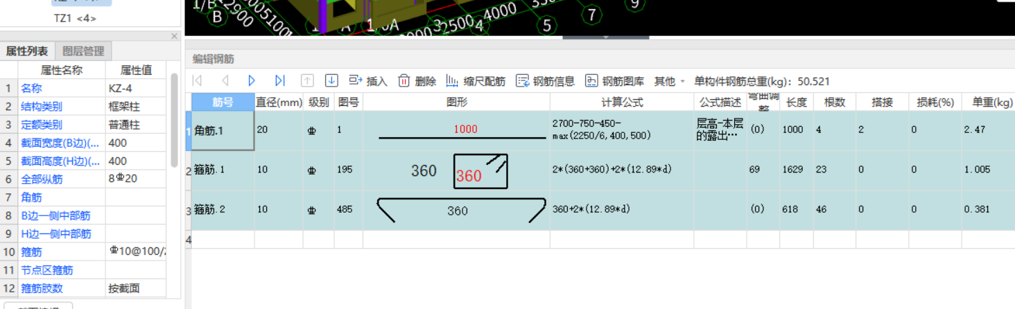 纵筋信息