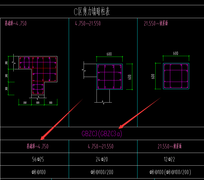 暗柱表