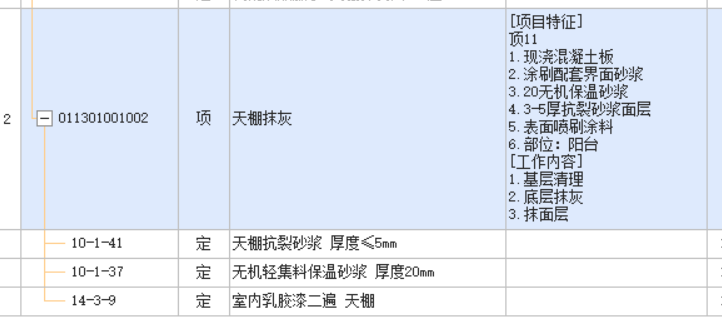 项目特征