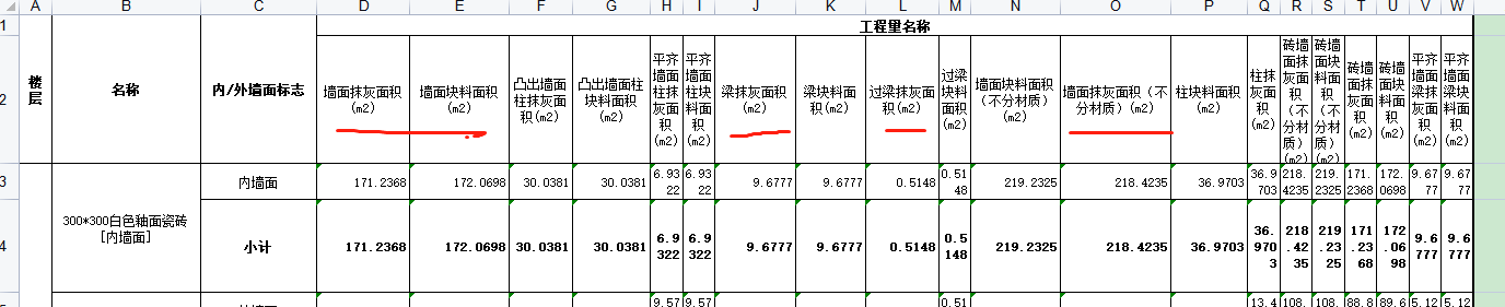 块料面积