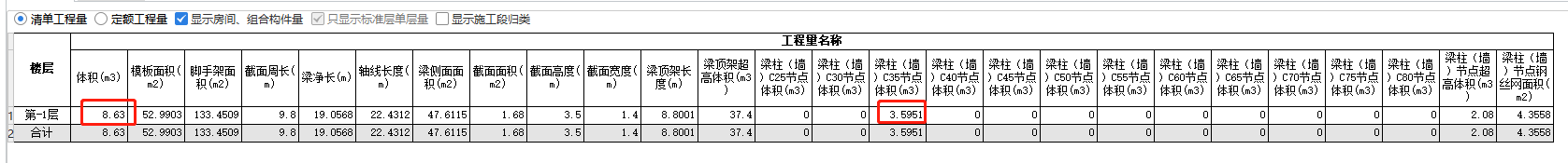 图输入工程量汇总表