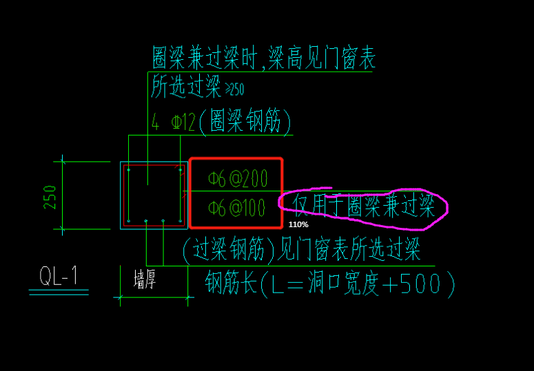 圈梁表示