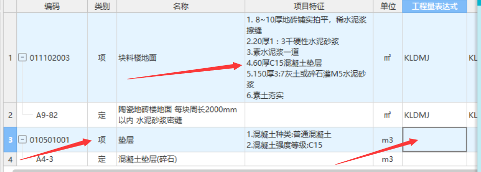 程量表达式