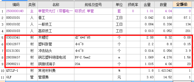 辅材费