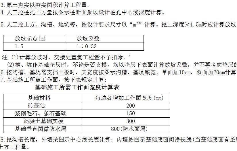 放坡系数