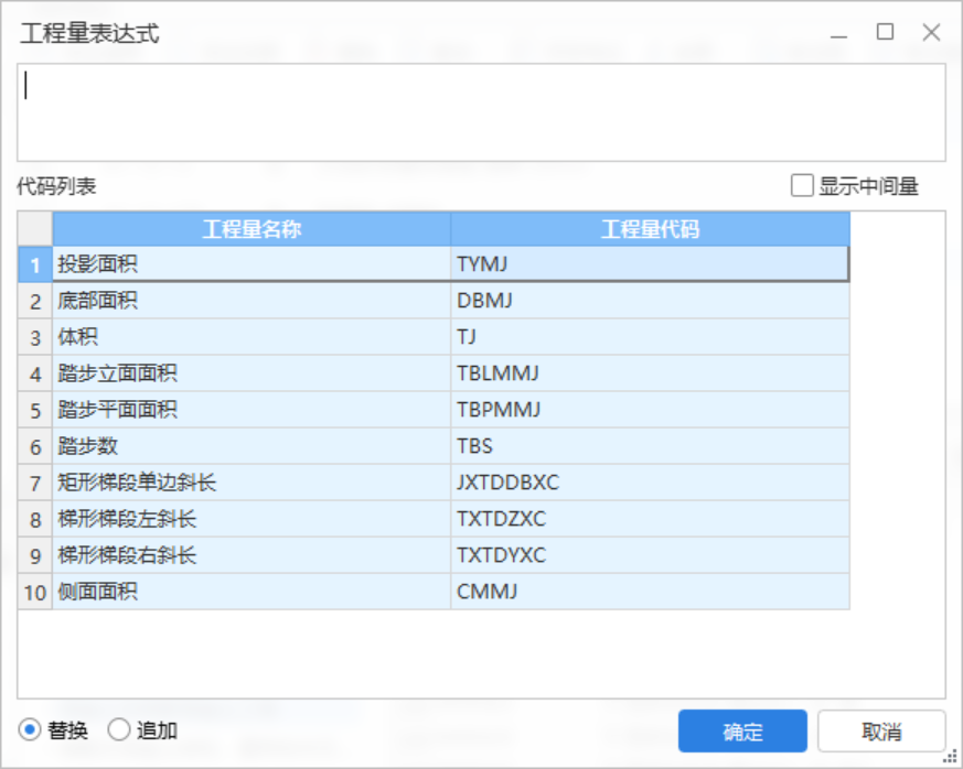 程量表达式