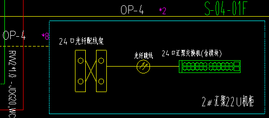 弱电22u机柜内的24口光纤配线架和24口汇聚交换机(含模块)